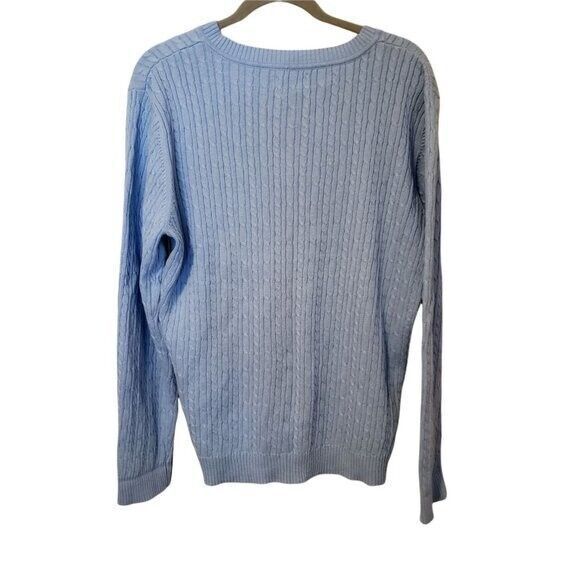 Van Heusen Womens Sz XXL Blue  Solid Long Sleeve Knitted Sweater - Picture 4 of 8